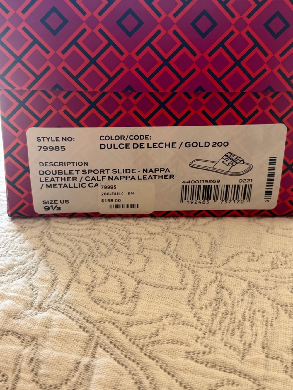 Tory Burch Doublet Sport Slide in Dulce De Leche/Gold - Nappa Leather - Picture 4 of 7